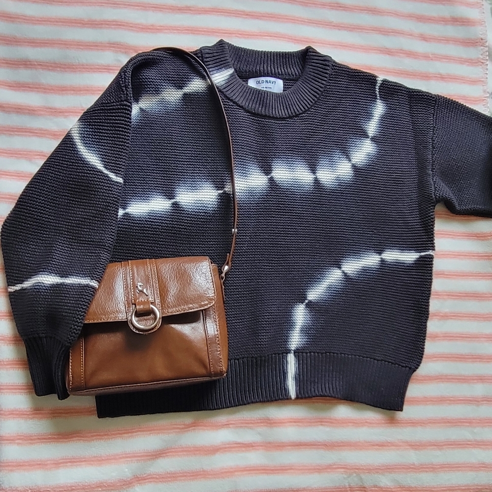 Old Navy Tie-Dye Stripe Textured Crew-Neck Sweater for Women